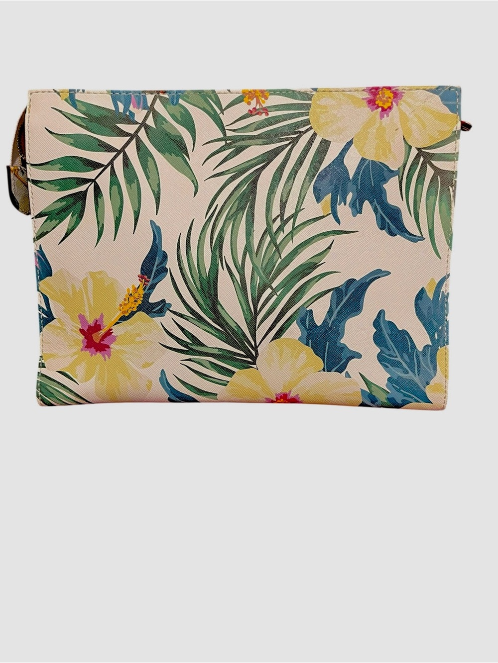 Henri Bendel Rare Tropical Floral Print Zippered Clutch Bag NWOT - Picture 2 of 5